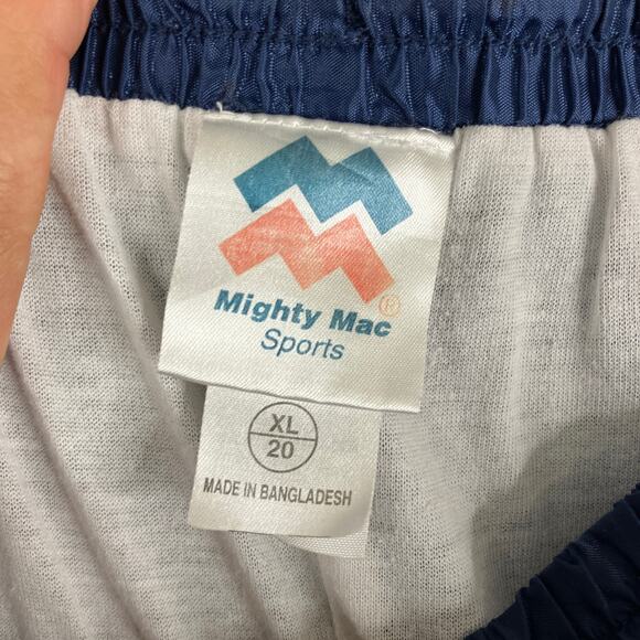Mighty Mac Sports Pants Mens XL Navy Blue Cargo Windbreaker Elastic Waist Logo - Picture 3 of 13